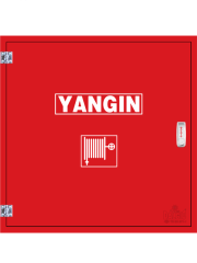 Yangın Dolabı 1''20Mt Kauçuk Hortumlu 1'' Vanalı Saç Kapaklı 70X70x23 Tüp Bölmesiz EN671-1