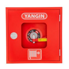 Yangın Dolabı 1'' 20 Mt Kauçuk Hortumlu 1” Vanalı Cam Kapaklı Tüp Bölmesiz  EN671-1