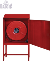 Yangın Dolabı1”30Mt.Kauçuk Hortumlu Kırmızı Sahra Tipi  Ayaklı Tek Makara Düz Lanslı EN 671-1