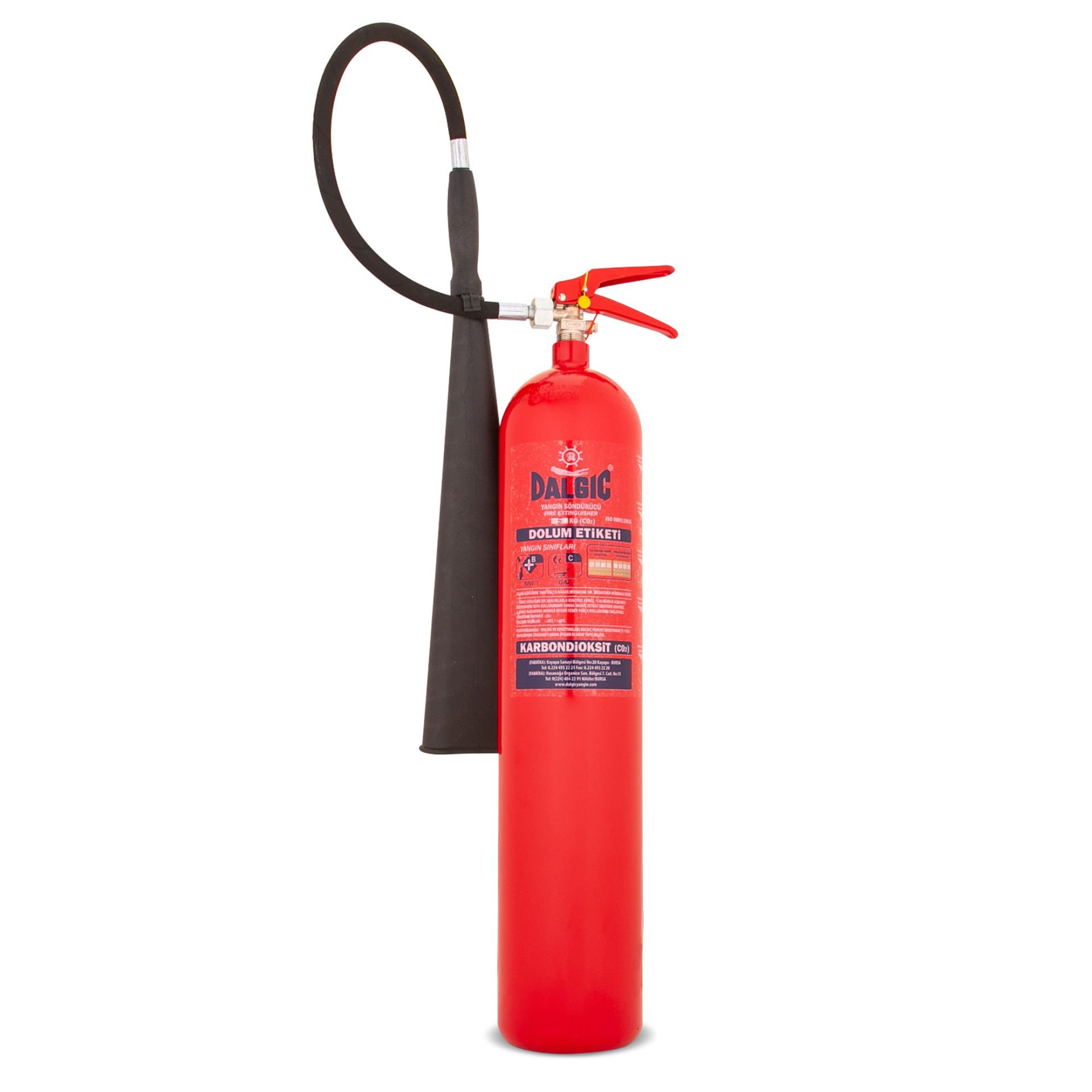 DALGIÇ MARKA 5 Kg CO2 Karbondioksit Söndürme Cihazı EN3,CE
